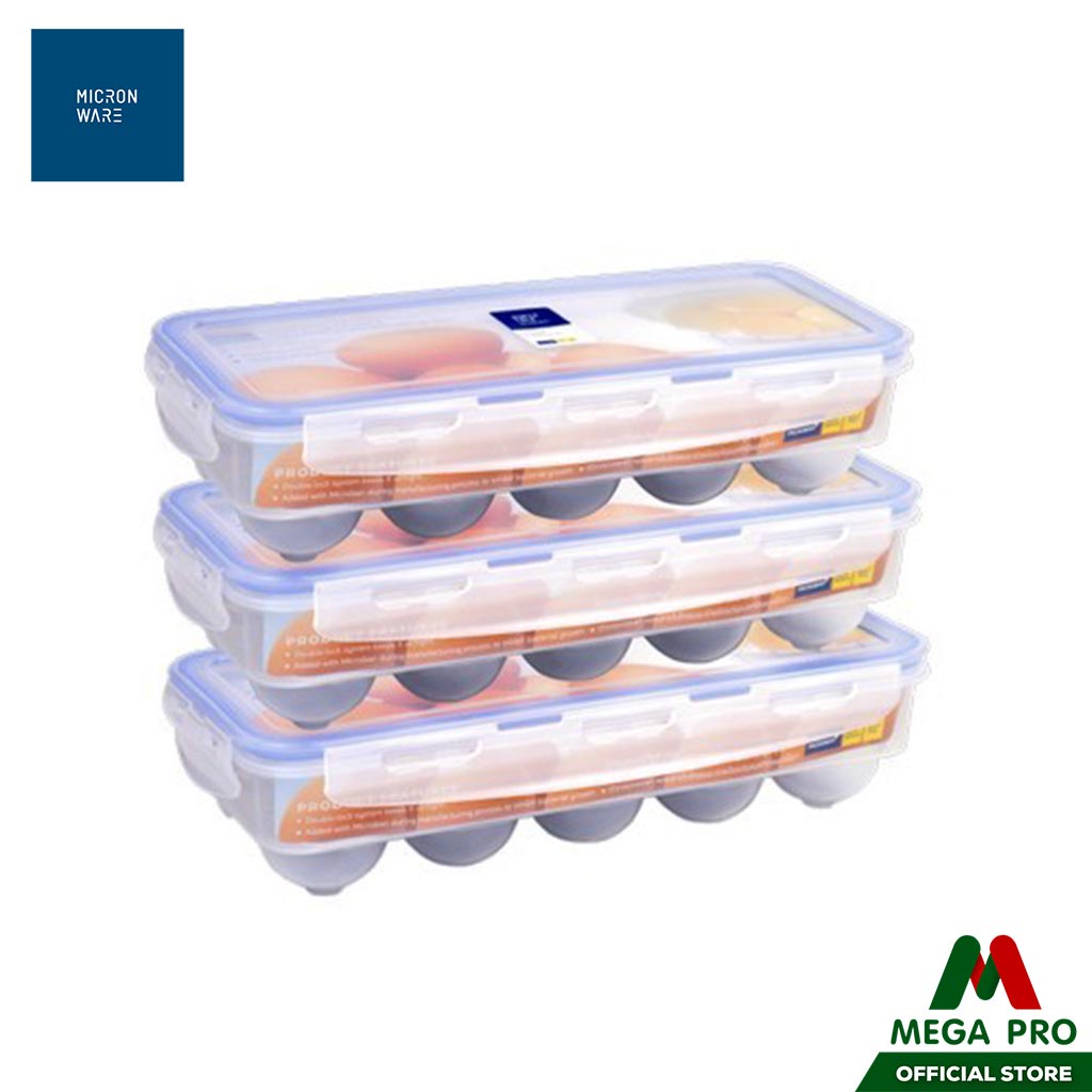Megapro - Super lock รุ่น 6110 กล่องเก็บไข่ 10 ฟอง ที่ใส่ไข่ในตู้เย็น กล่องใส่ไข่
